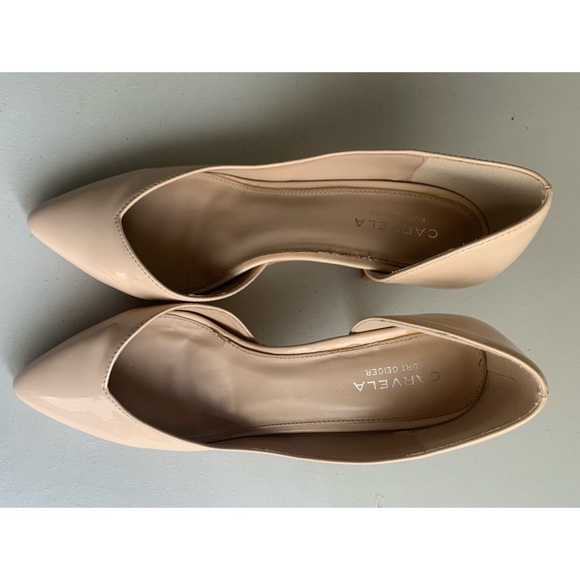 Carvela Kurt Geiger Mid Heel Patent Leather Court Heels Nude Women’s Size 40 - Picture 3 of 8